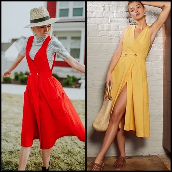 Free People Wrap Pinstripe Cotton Midi Dress - Picture 12 of 14